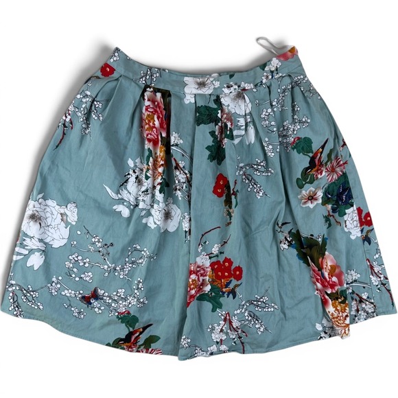 Grace Karin Dresses & Skirts - Grace Karin Womens 2XL Floral A Line Pockets Skirt Blue Bird Cottagecore Stretch